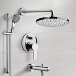 Remer TSR53 Chrome Tub and Shower Faucet Set With Rain Shower Head and Hand Shower